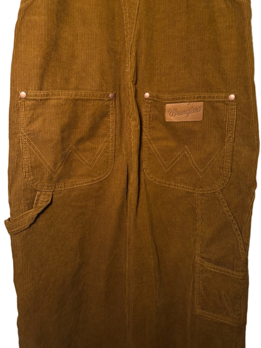 Wrangler Straight Leg Bib Cord Overalls in Warm Brown - Picture 11 of 11